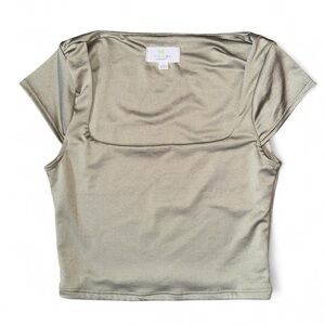 Sage Green Square Neck Cropped Top Size XS